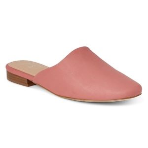 Gap flat mules in calf leather pink rosette
